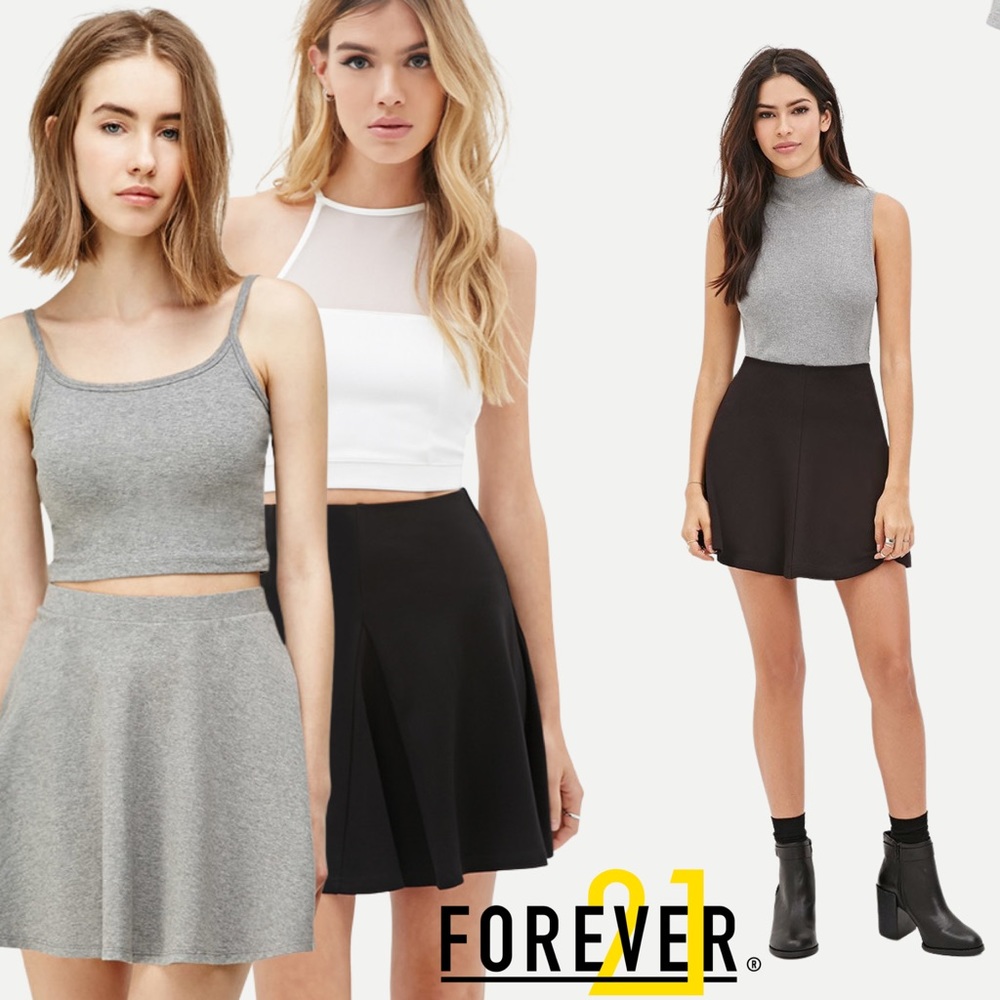 Forever 21 Knit Circle Skater Mini Skirt